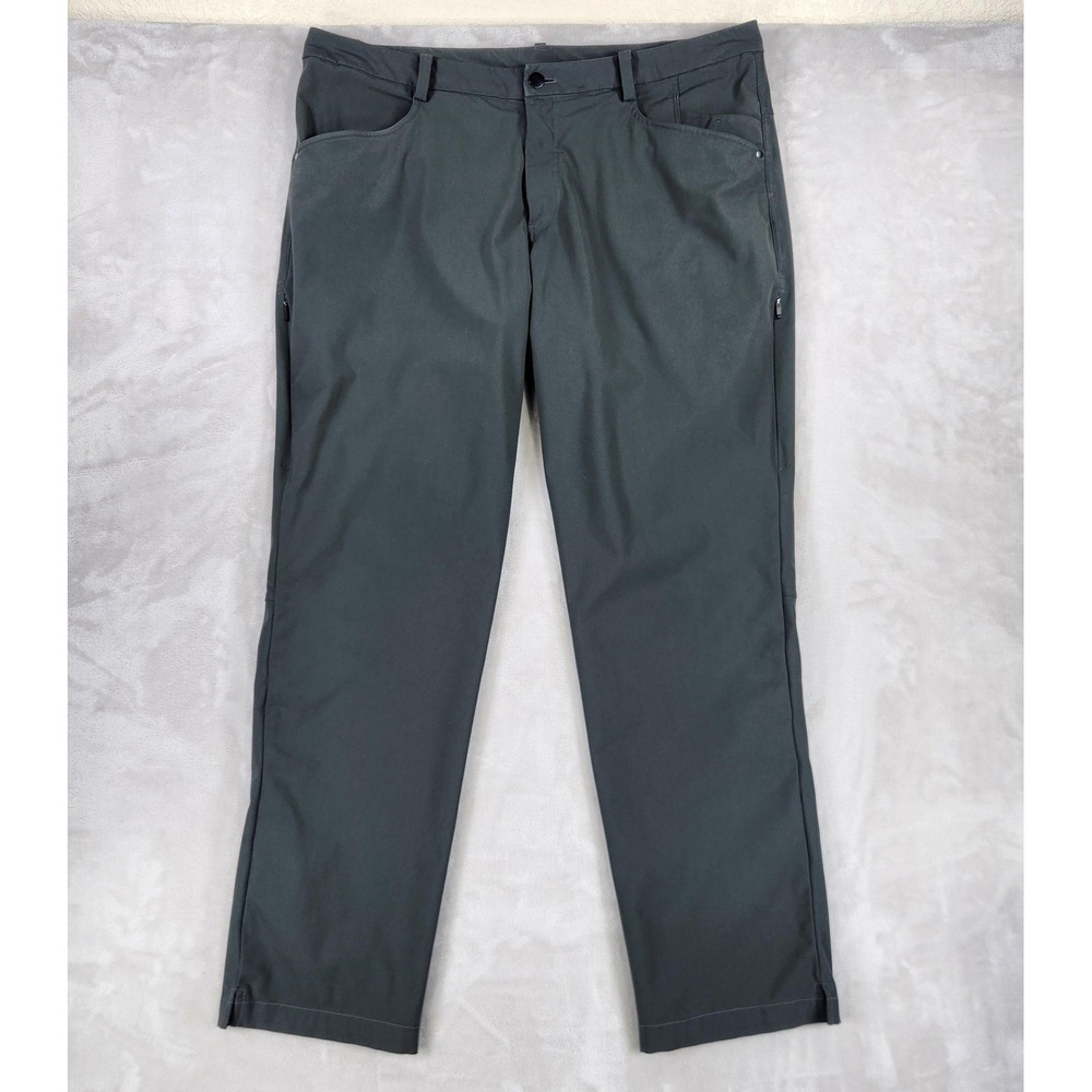Lululemon Pants Mens 40x32 Gray Slim Fit Stretch Zip Pocket Hiking Casual Tech